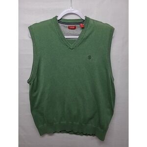Mens Golf Sweater Vest‎ Lg Green Vtg Izod